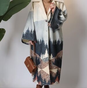 Forest Design Long Oversize Coat